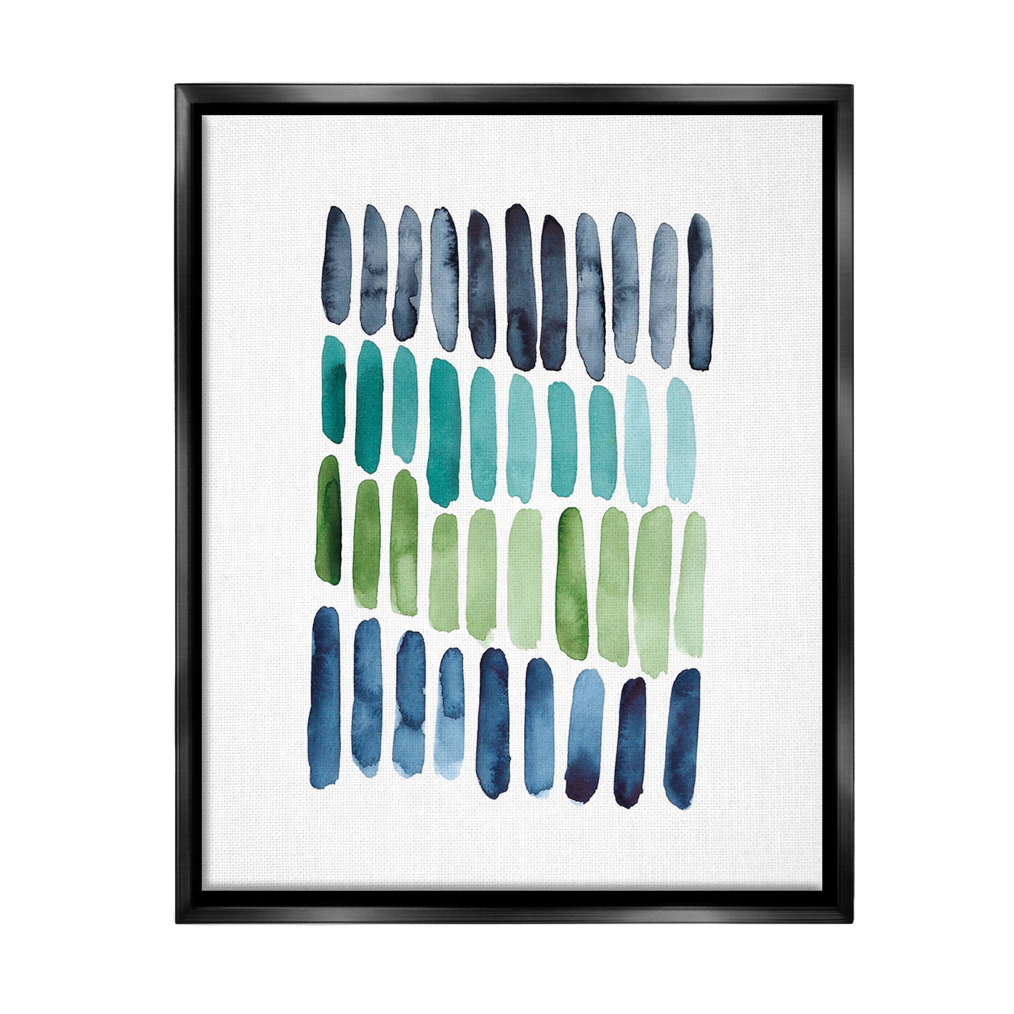 Stupell Industries Nautical Minimalist Shapes Abstract Painting Black Floater Framed Canvas Art Print Wall Art, 25 x 31