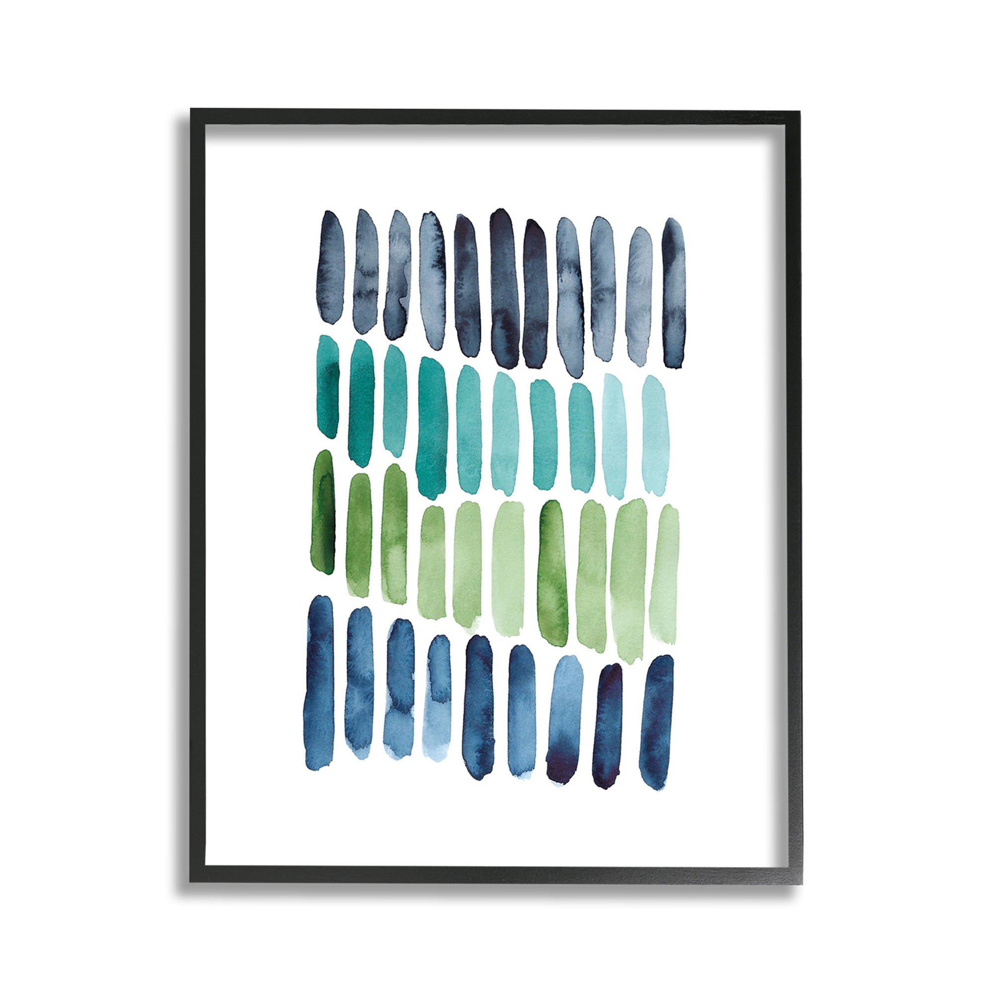 Stupell Industries Nautical Minimalist Shapes Abstract Painting Black Framed Art Print Wall Art, 11 x 14