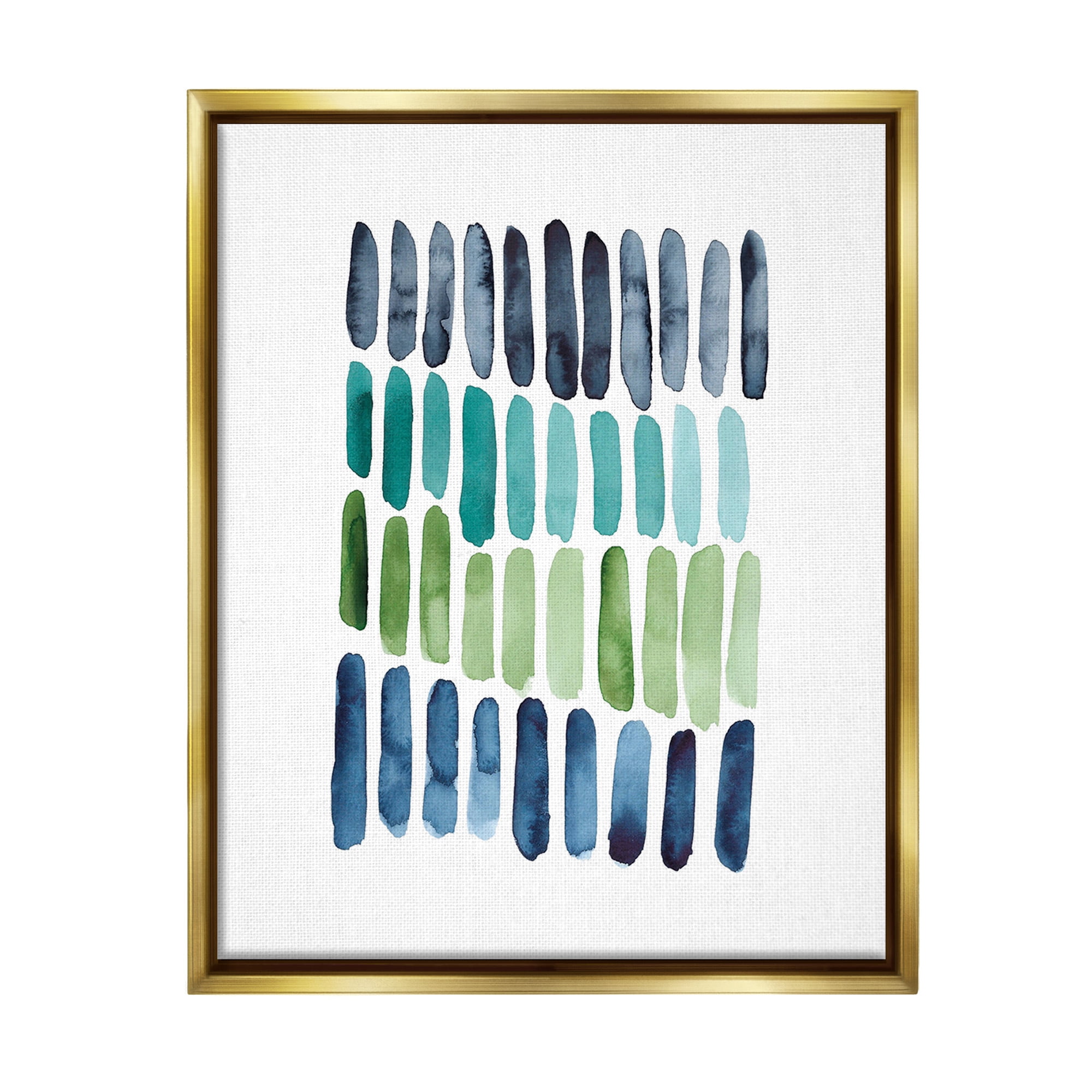 Stupell Industries Nautical Minimalist Shapes Abstract Painting Gold Floater Framed Canvas Art Print Wall Art, 25 x 31