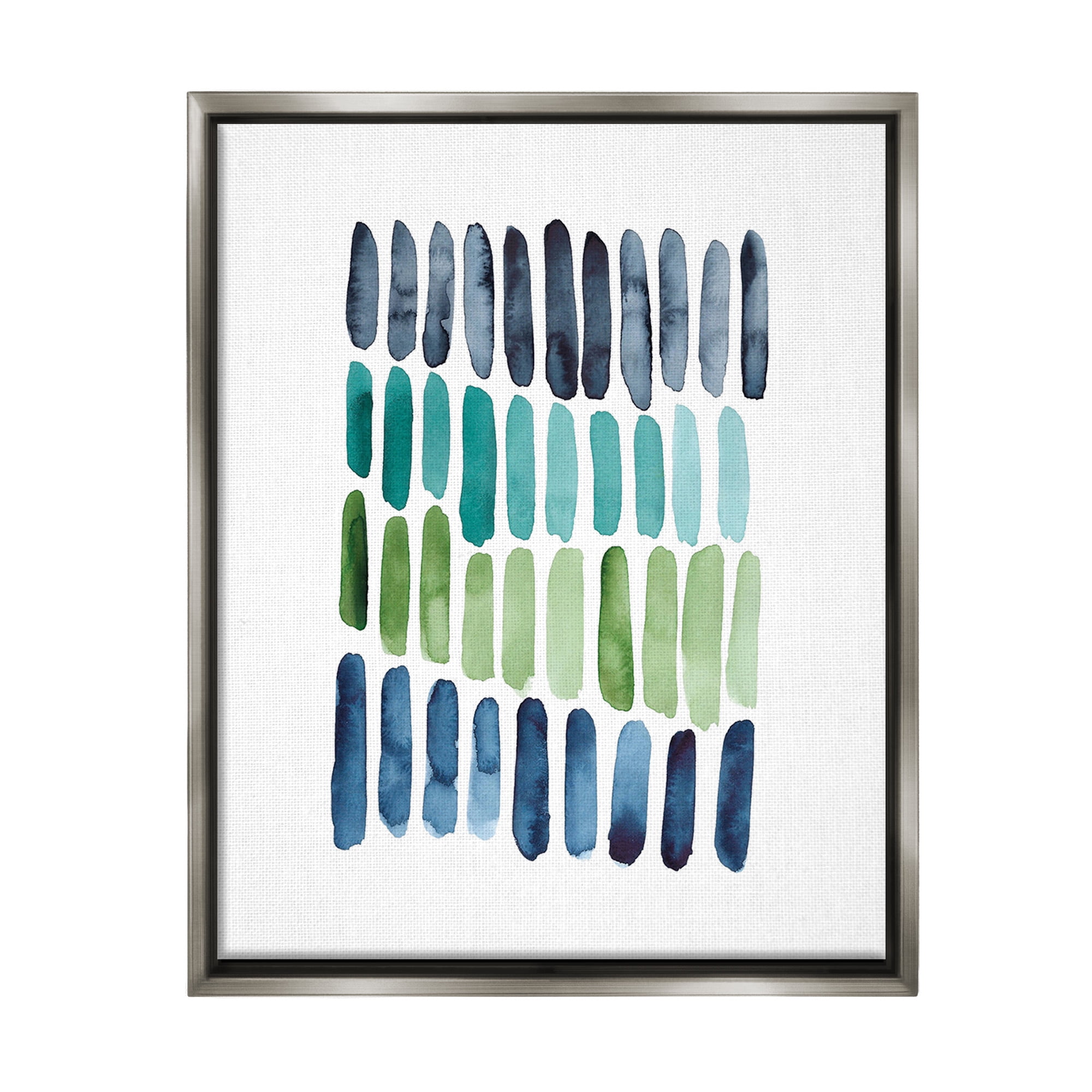 Stupell Industries Nautical Minimalist Shapes Abstract Painting Gray Floater Framed Canvas Art Print Wall Art, 25 x 31