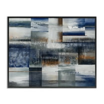 Stupell Industries Nautical & Nature Collage Abstract Painting Black Framed Art Print Wall Art, 14 x 11