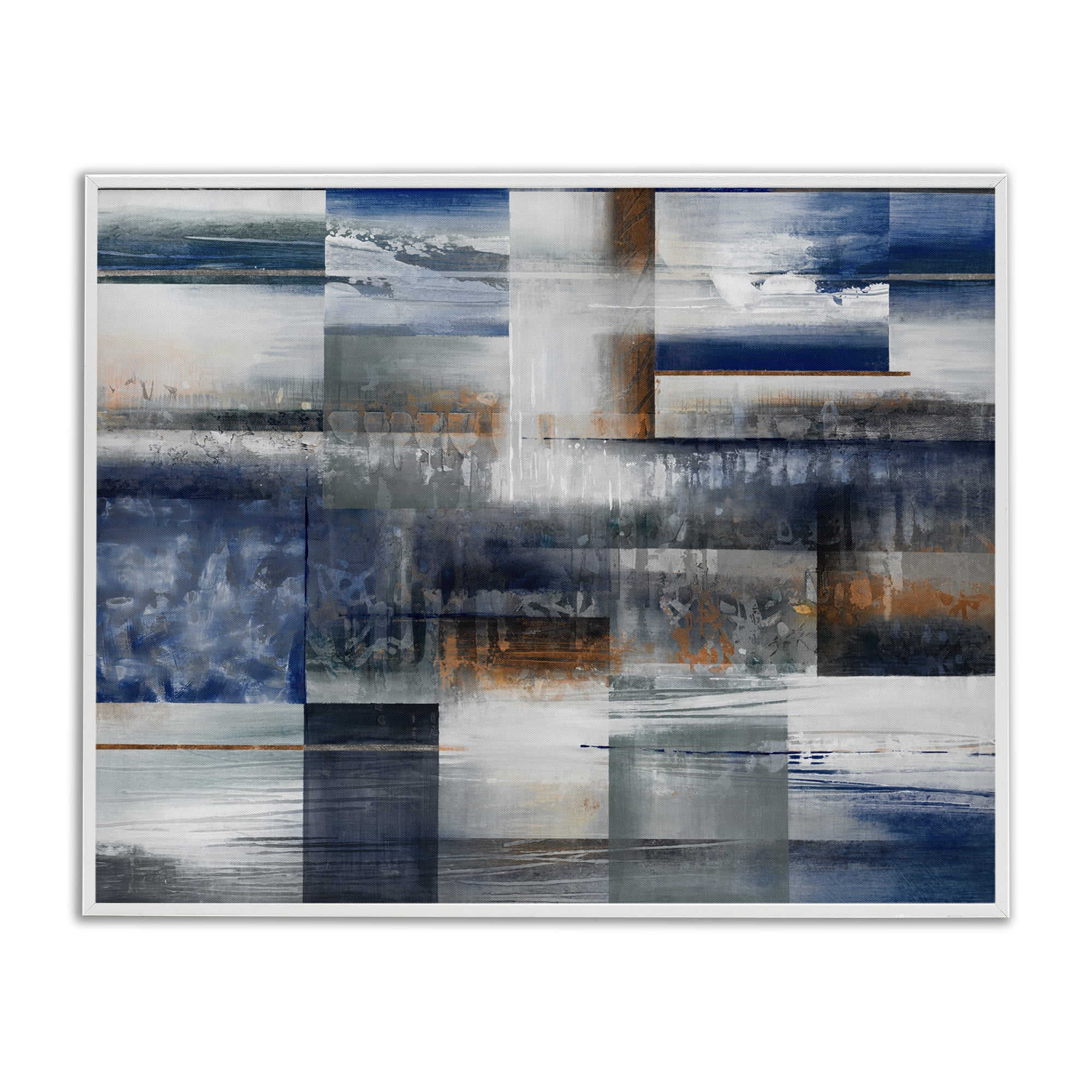 Stupell Industries Nautical & Nature Collage Abstract Painting White Framed Art Print Wall Art, 20 x 16
