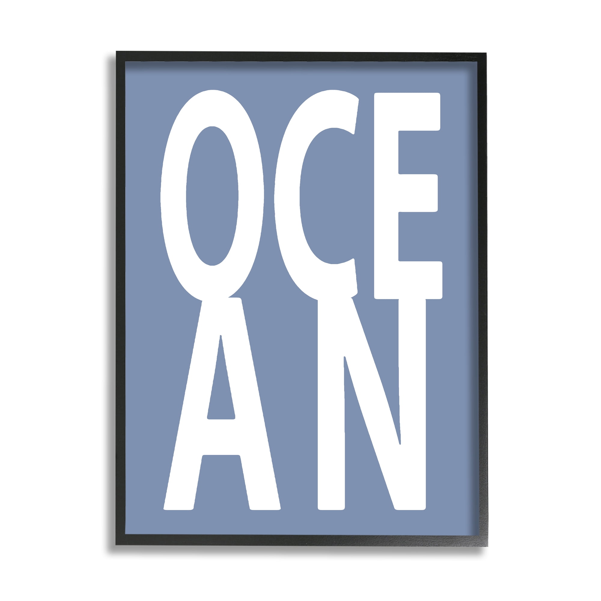 Stupell Industries Nautical Ocean Text Nature Painting Black Framed Art Print Wall Art, 24 x 30