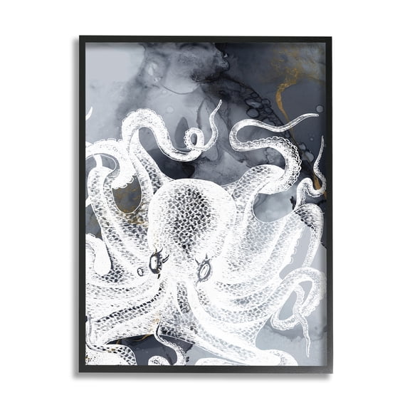 Stupell Industries Nautical Octopus Line Drawing Modern Abstract Paint Pattern, 11 x 14, Design by Christine Zalewski