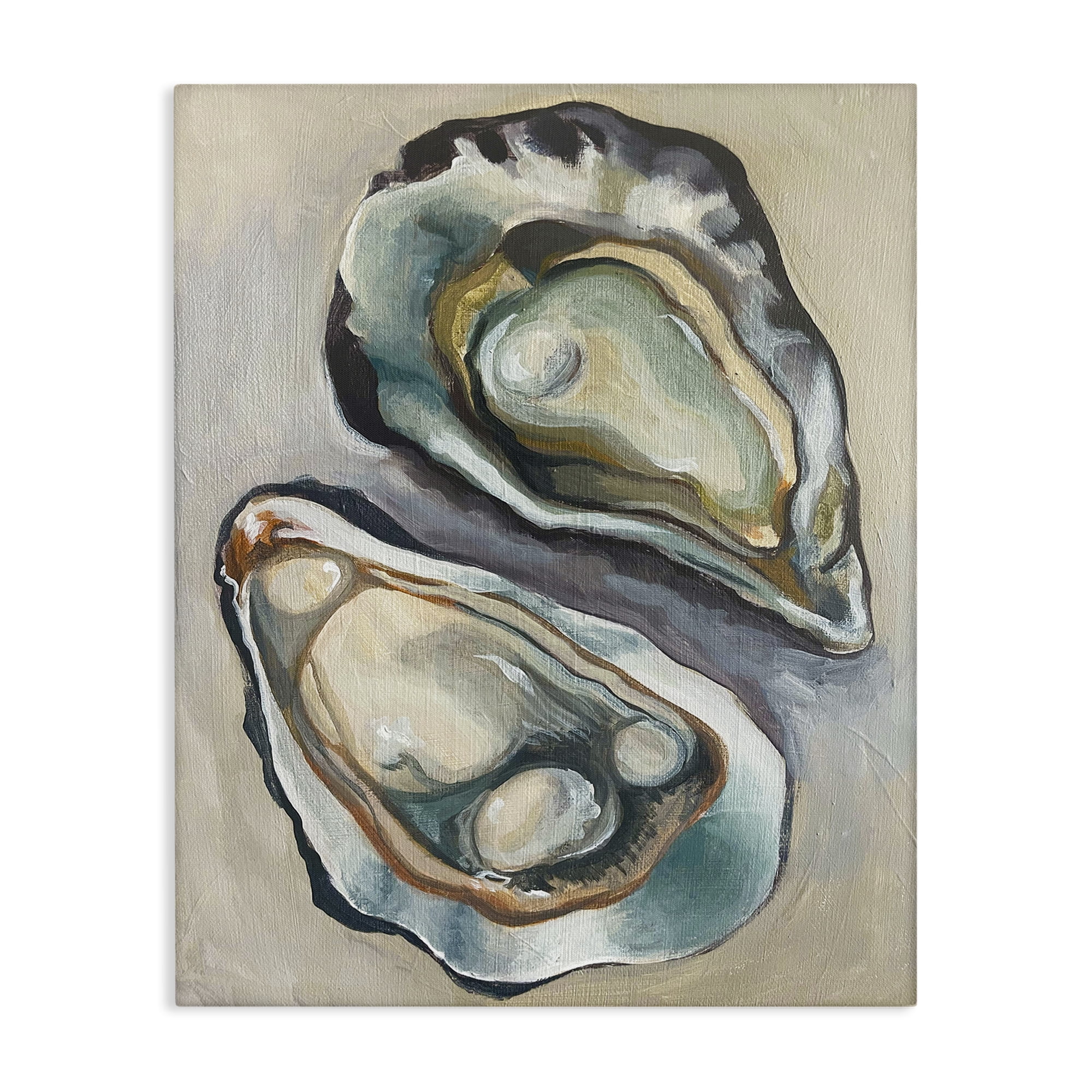 Stupell Industries Nautical Oyster Duo Animals Painting Wrapped Canvas Art Print Wall Art, 16 x 20