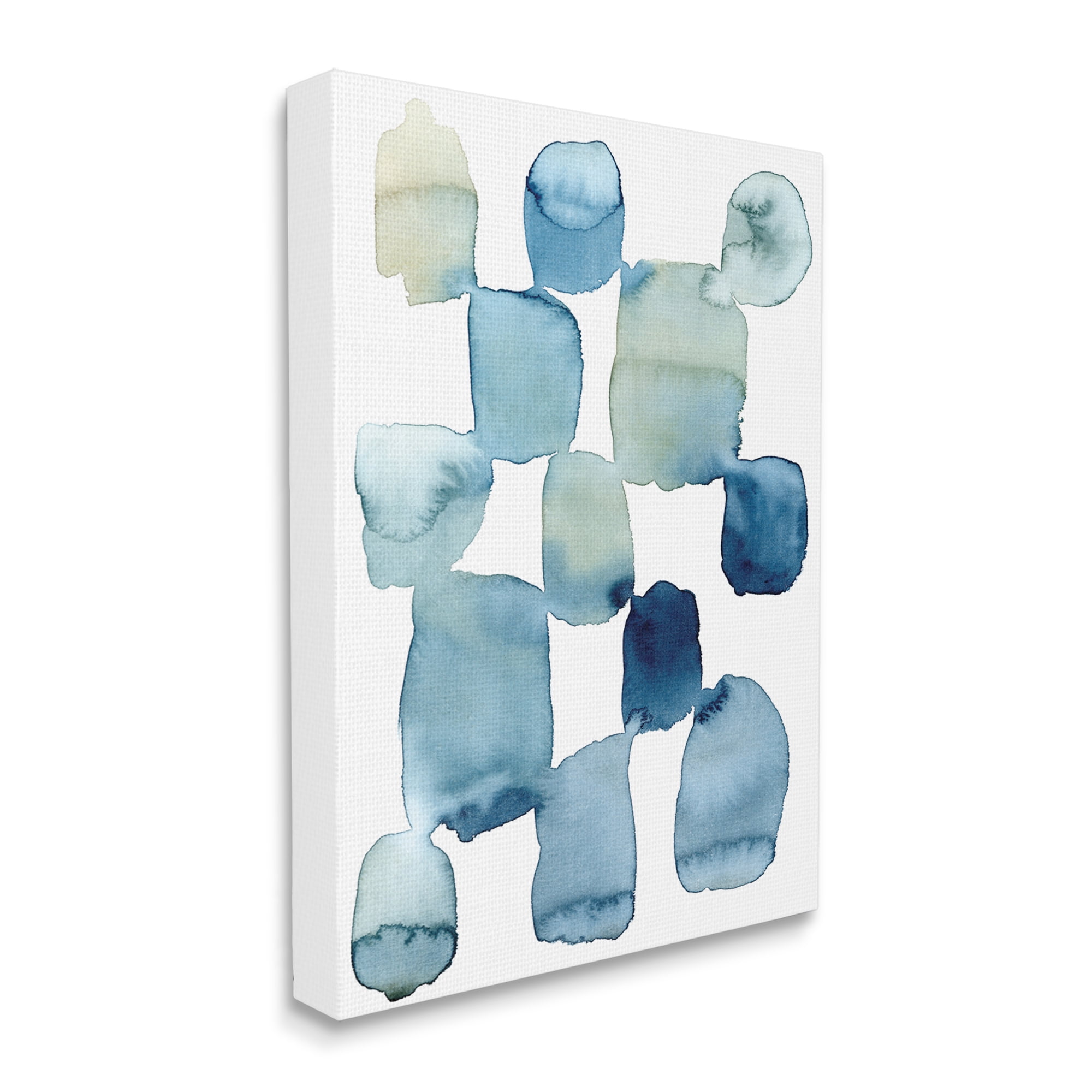 Stupell Industries Nautical Patchwork Abstraction Soft Blue Beige Abstract Painting Gallery Wrapped Canvas Art Print Wall Art, 16 x 20