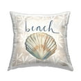 thumbnail image 1 of Stupell Industries Nautical Pattern Clam Shell Beach Calligraphy Design by Katie Doucette Throw Pillow, 1 of 6