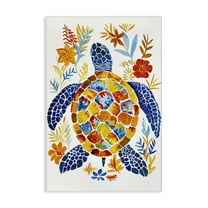 Stupell Industries Nautical Patterned Turtle Coastal Painting Gallery Wrapped Canvas Art Print Wall Art, 16 x 24