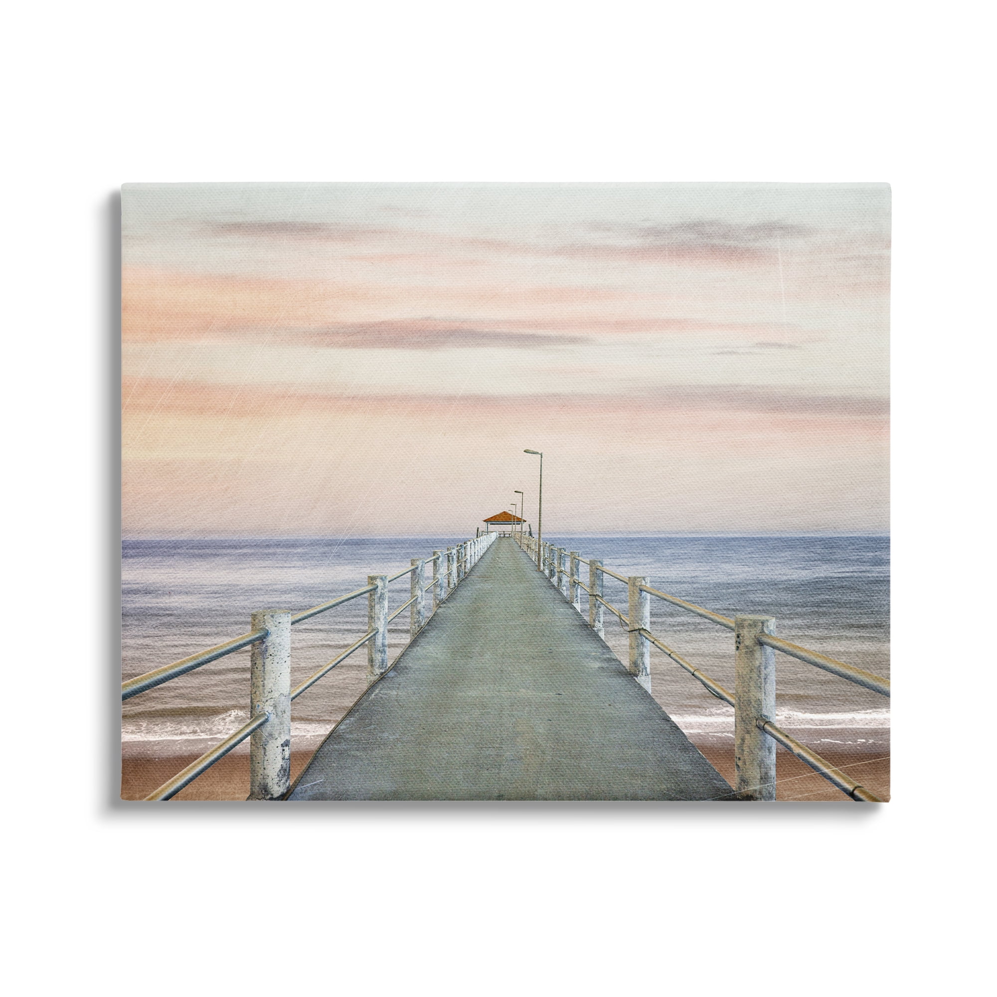 Stupell Industries Nautical Pier Walkway Landscape Painting Gallery Wrapped Canvas Art Print Wall Art, 20 x 16