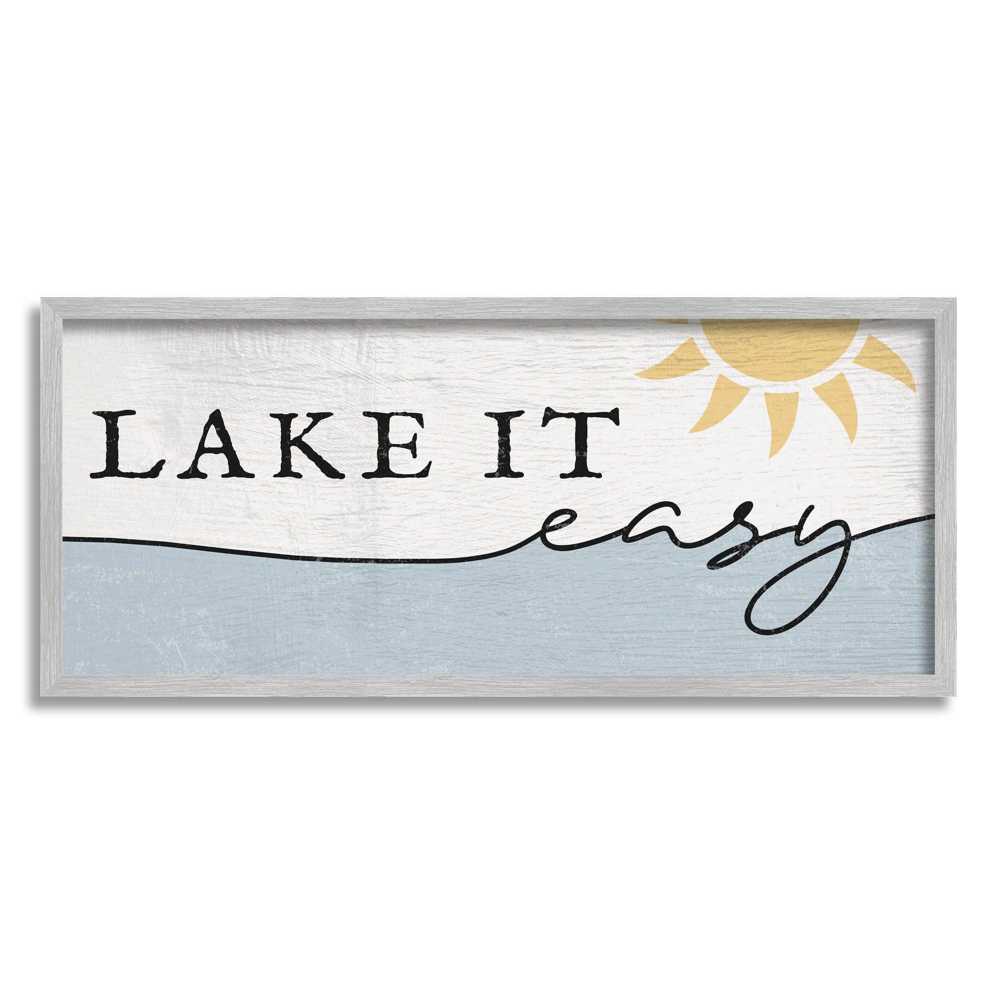 Stupell Industries Nautical Pun Lake It Easy Phrase Sunny Water, 10 x 24, Designed by Daphne Polselli