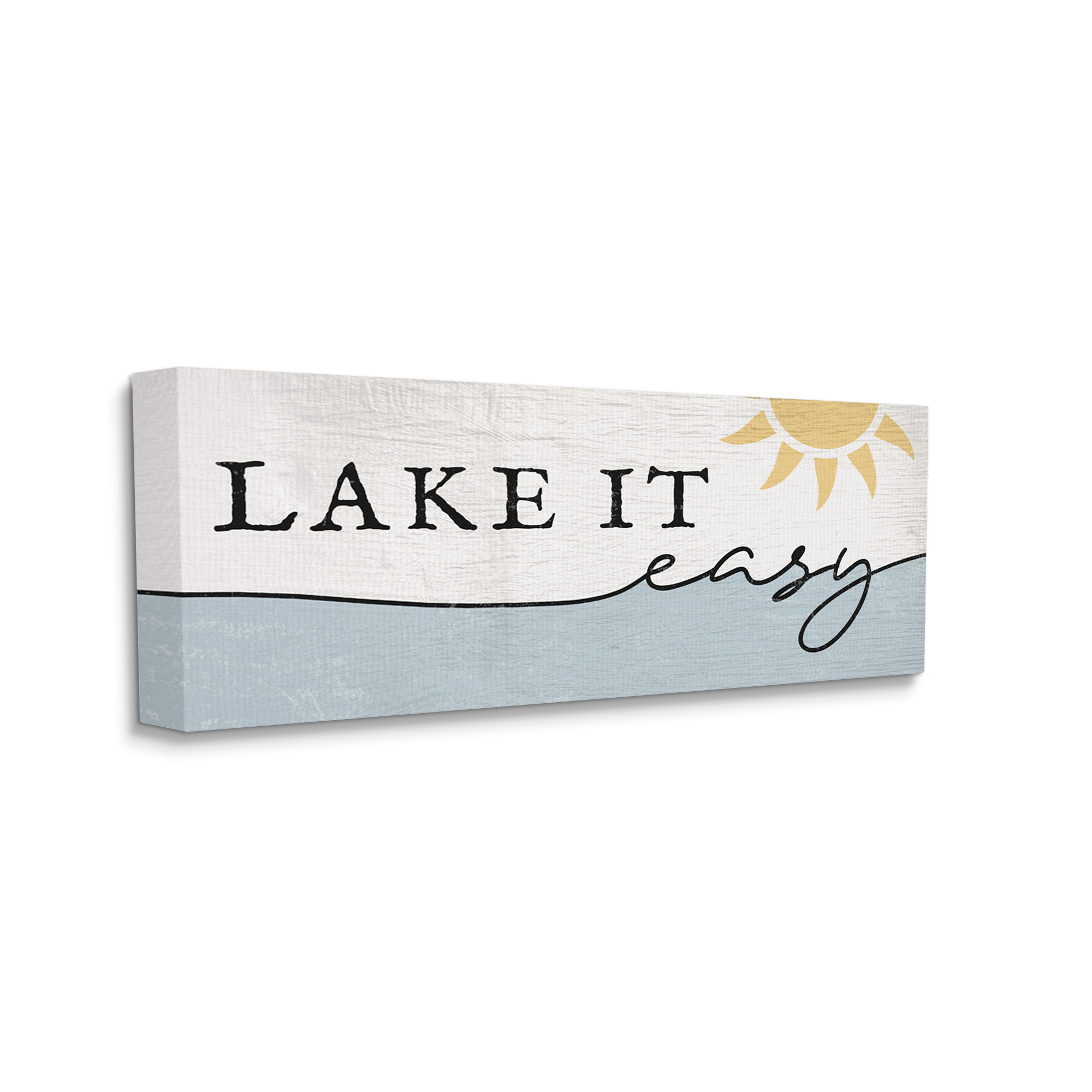 Stupell Industries Nautical Pun Lake It Easy Phrase Sunny Water, 13 x 30, Designed by Daphne Polselli