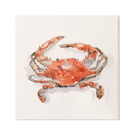 Stupell Industries Nautical Red Crab Animals & Insects Painting Gallery Wrapped Canvas Print Wall Art, 24 x 24
