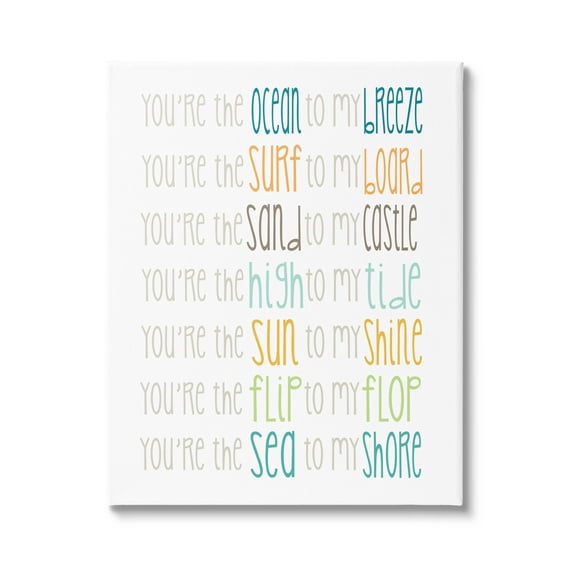 Stupell Industries Nautical Romantic Beach List Graphic Art Gallery Wrapped Canvas Print Wall Art, Design by Alli Rogosich