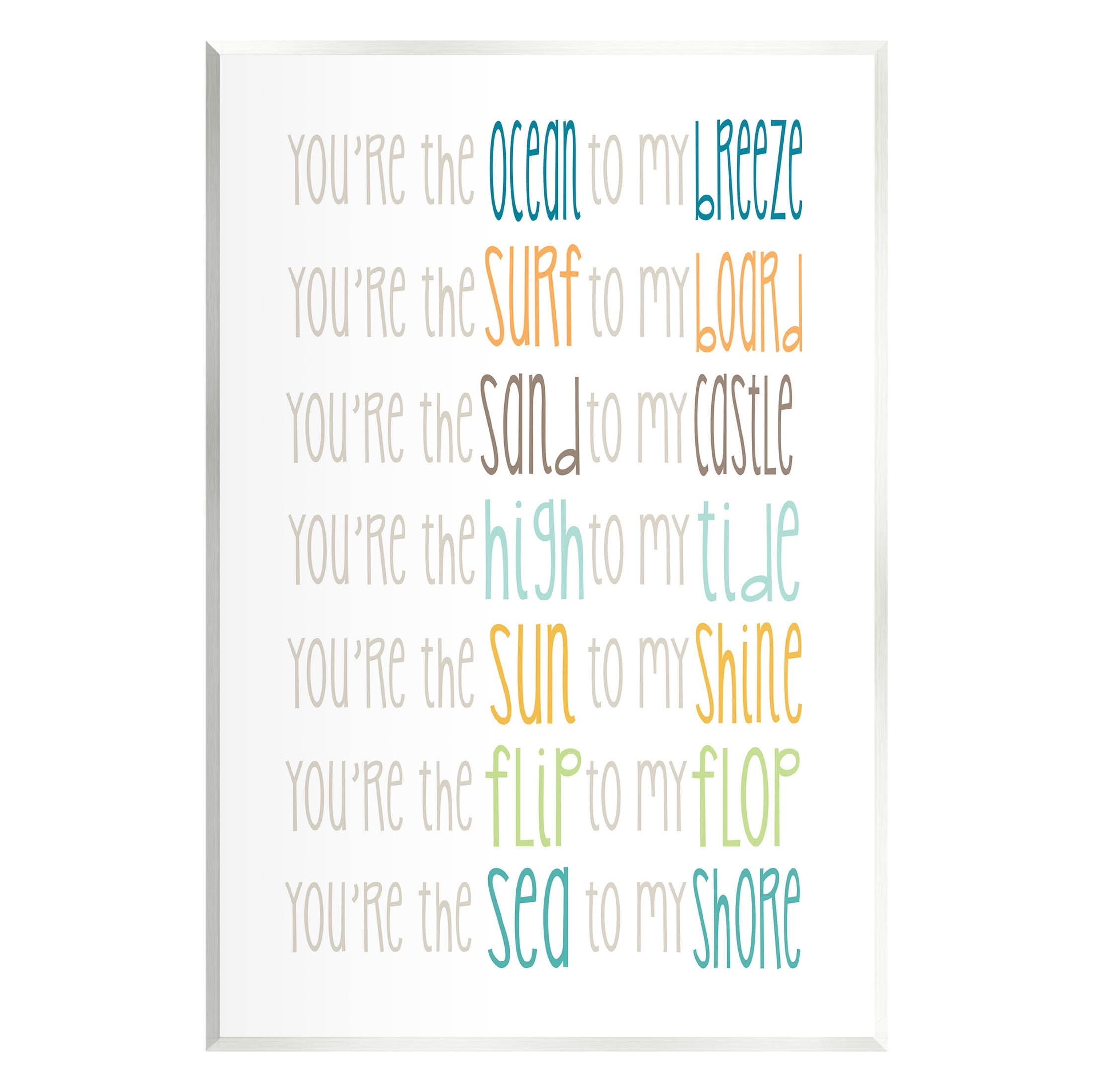 Stupell Industries Nautical Romantic Beach List Graphic Art Unframed Art Print Wall Art, Design by Alli Rogosich