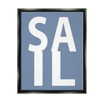 Stupell Industries Nautical Sail Text Nature Painting Black Floater Framed Canvas Art Print Wall Art, 17 x 21