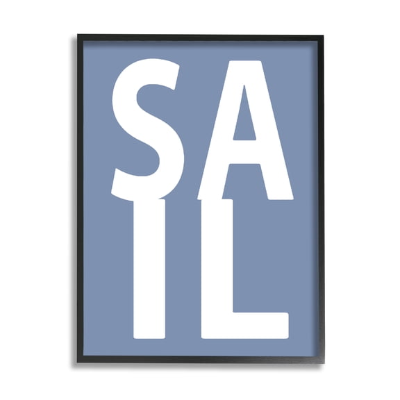 Stupell Industries Nautical Sail Text Nature Painting Black Framed Art Print Wall Art, 11 x 14