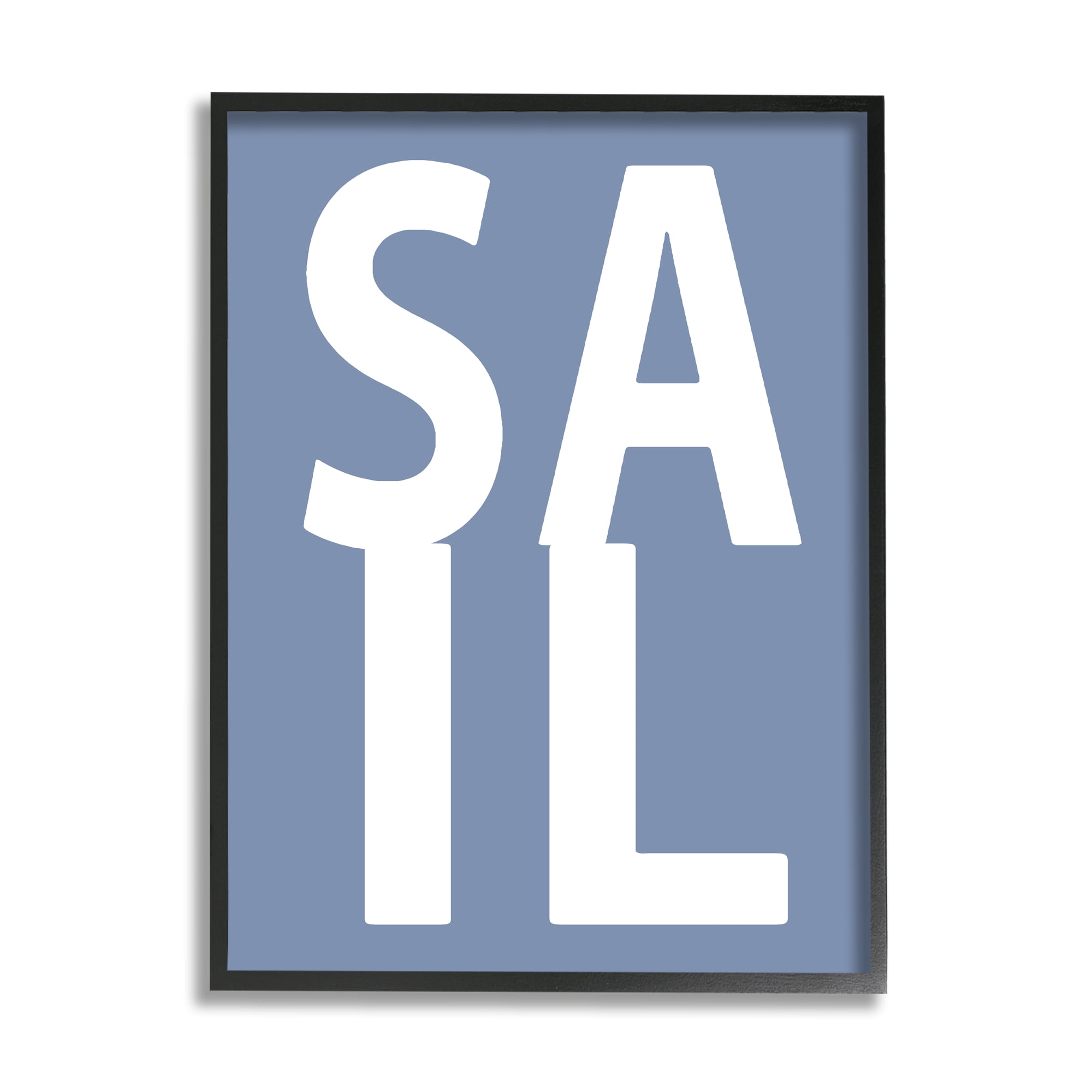 Stupell Industries Nautical Sail Text Nature Painting Black Framed Art Print Wall Art, 24 x 30
