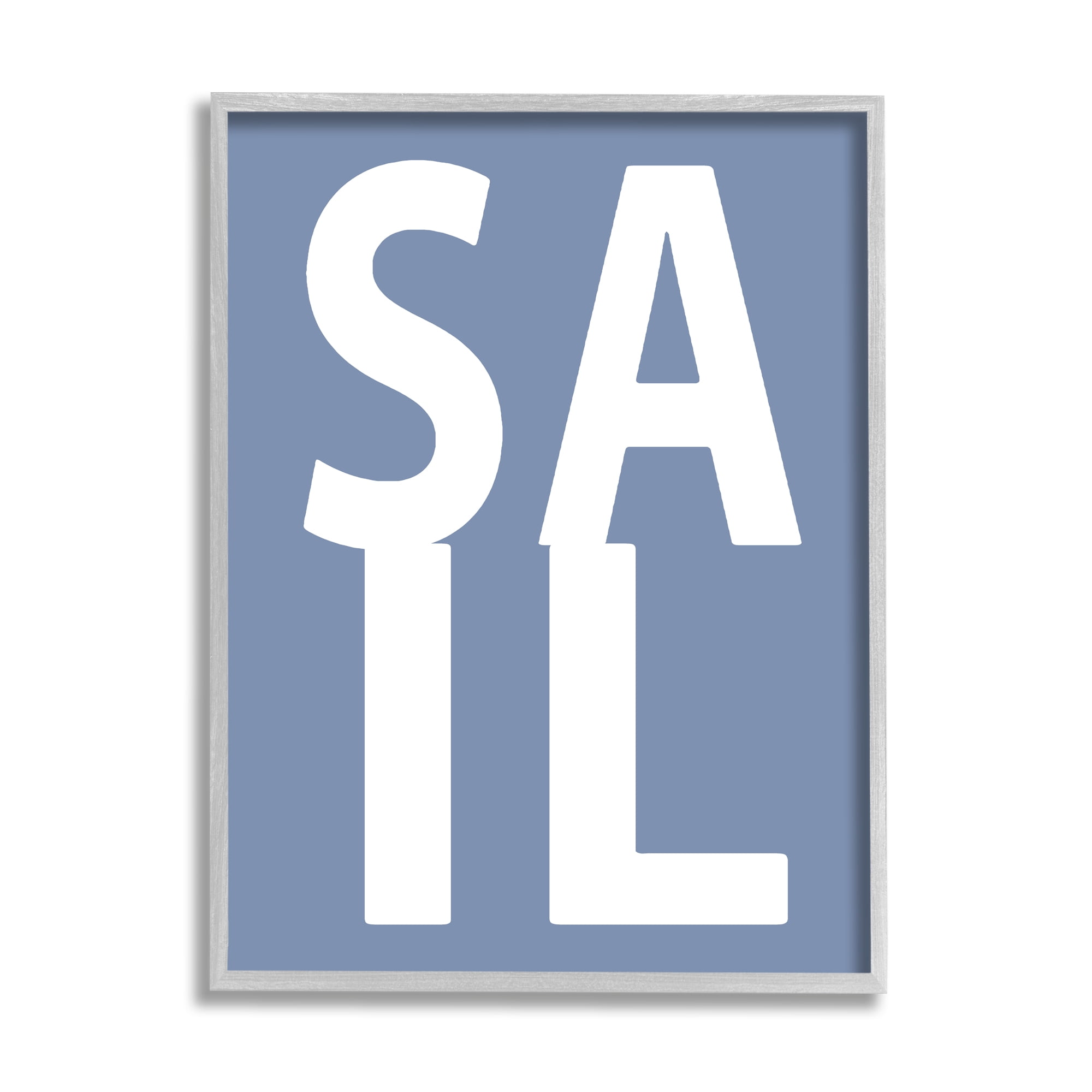 Stupell Industries Nautical Sail Text Nature Painting Gray Framed Art Print Wall Art, 11 x 14