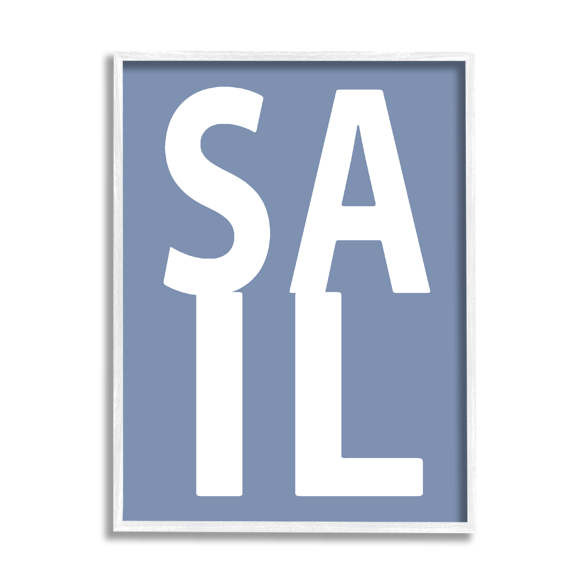 Stupell Industries Nautical Sail Text Nature Painting White Framed Art Print Wall Art, 16 x 20