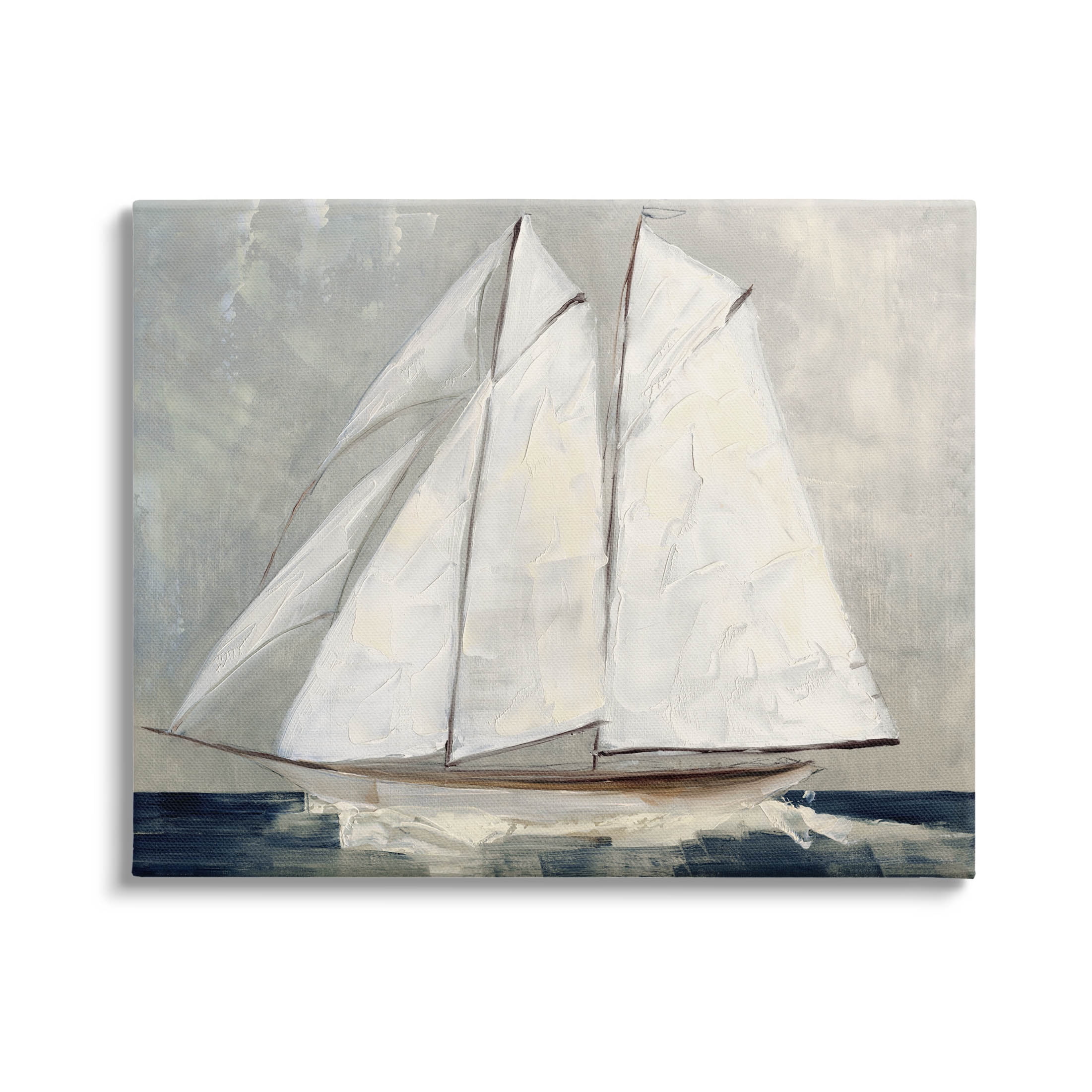 Stupell Industries Nautical Sailboat Dark Ocean Water Painting Gallery Wrapped Canvas Print Wall Art, Design by Sally Swatland