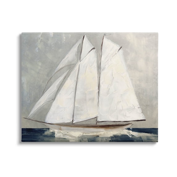 Stupell Industries Nautical Sailboat Dark Ocean Water Painting Gallery Wrapped Canvas Print Wall Art, Design by Sally Swatland