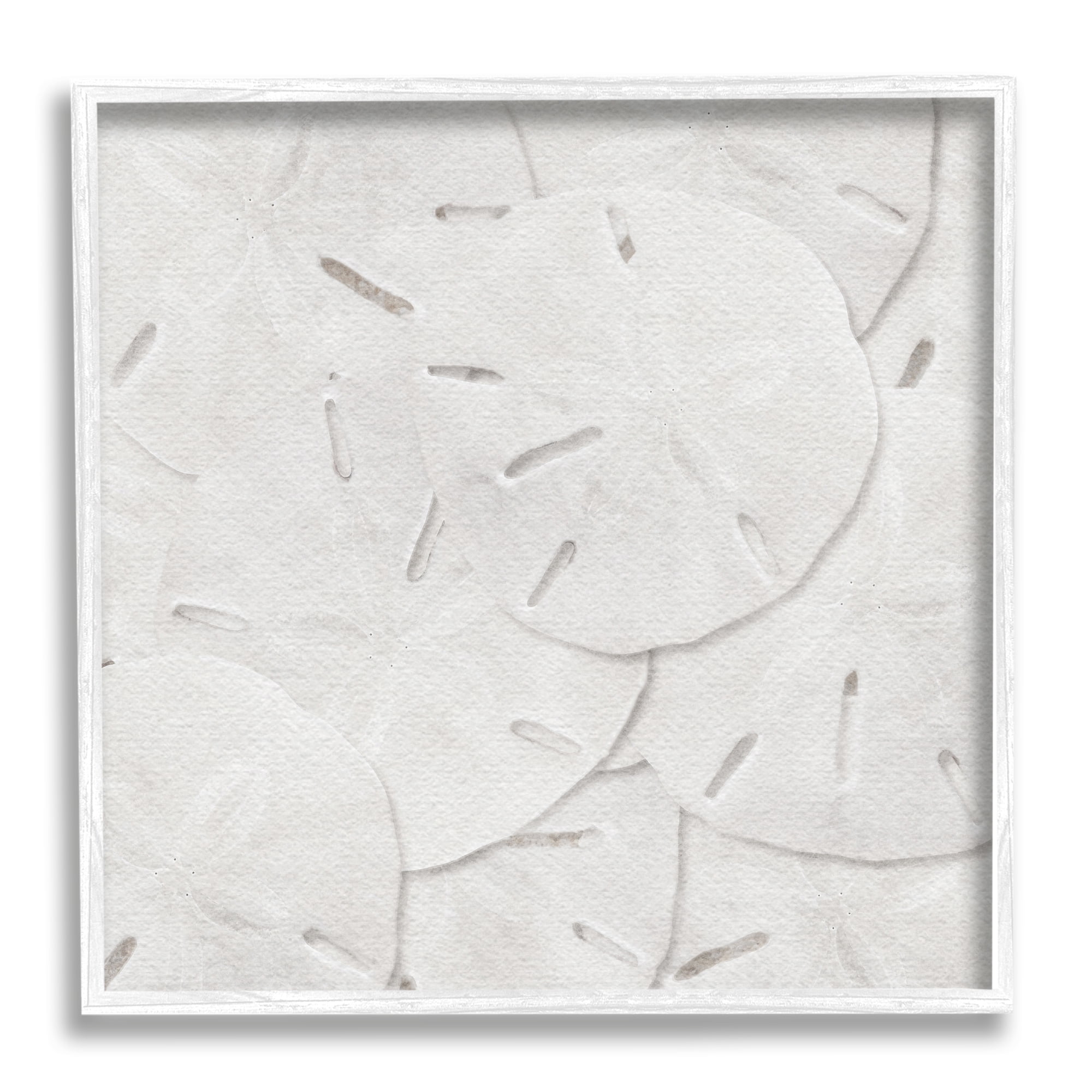 Stupell Industries Nautical Sand Dollars Animals & Insects Painting White Framed Art Print Wall Art, 17 x 17