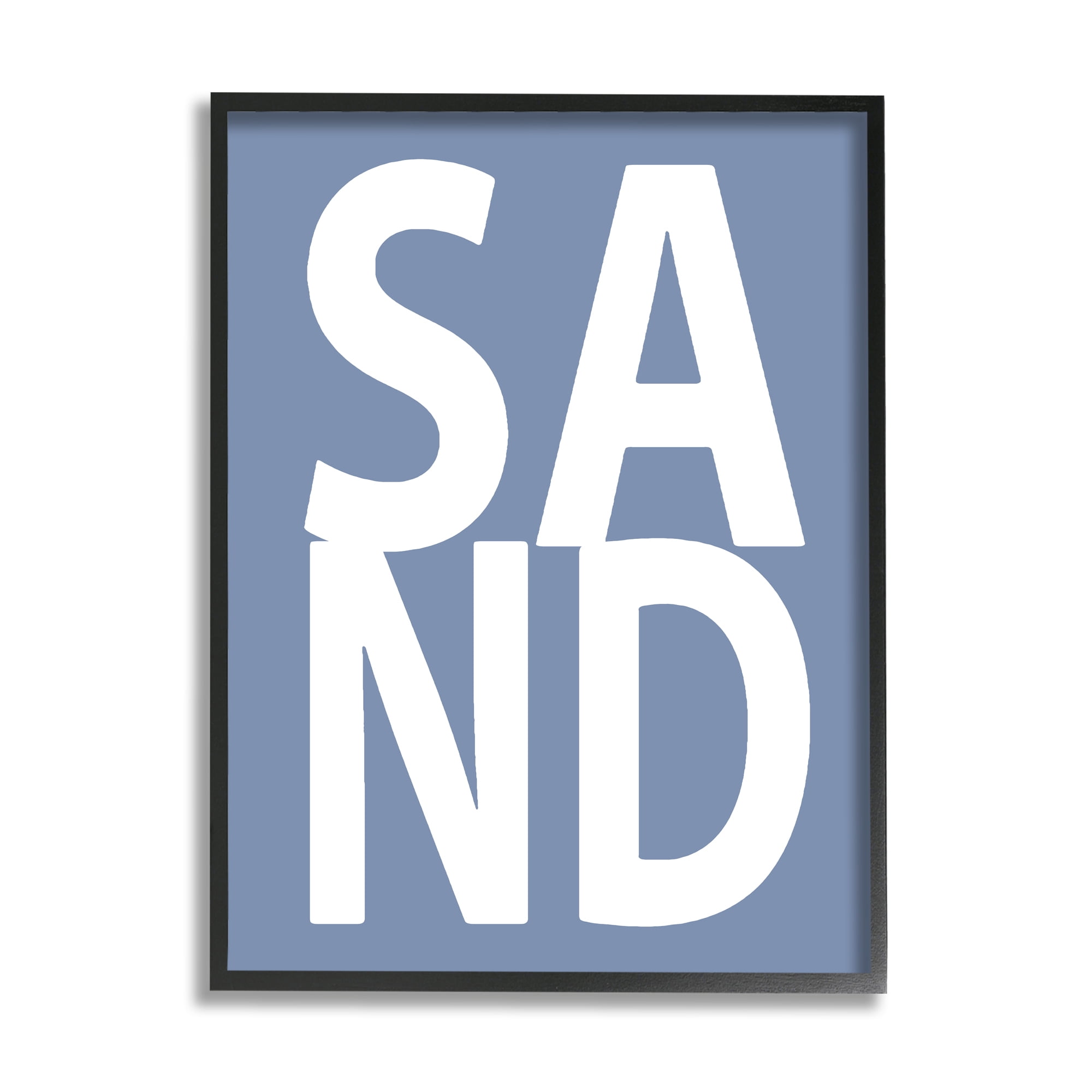 Stupell Industries Nautical Sand Phrase Nature Painting Black Framed Art Print Wall Art, 16 x 20