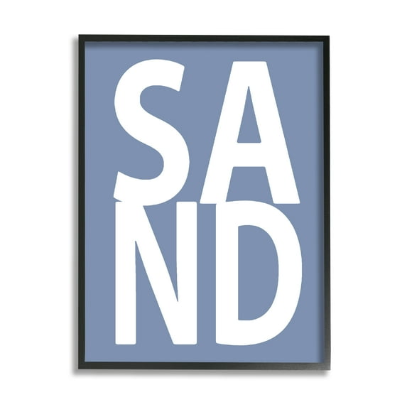 Stupell Industries Nautical Sand Phrase Nature Painting Black Framed Art Print Wall Art, 24 x 30