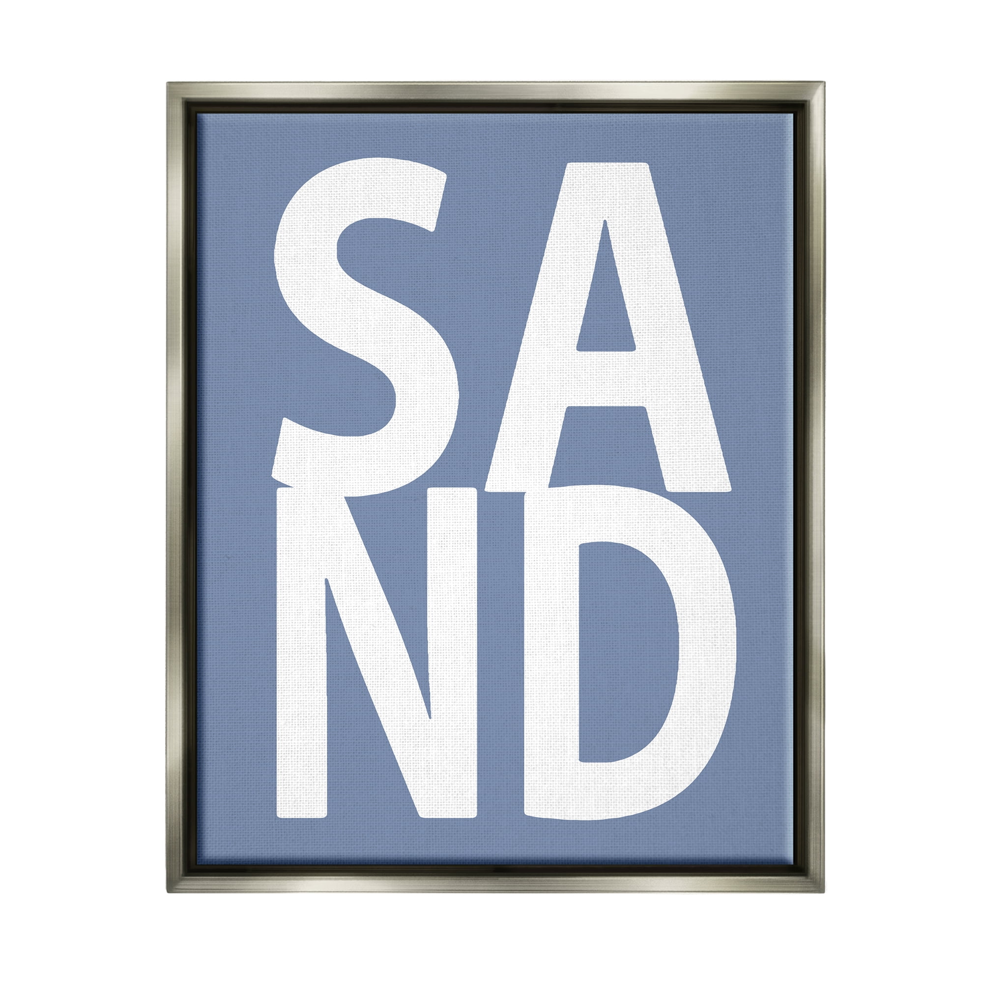 Stupell Industries Nautical Sand Phrase Nature Painting Gray Floater Framed Canvas Art Print Wall Art, 25 x 31