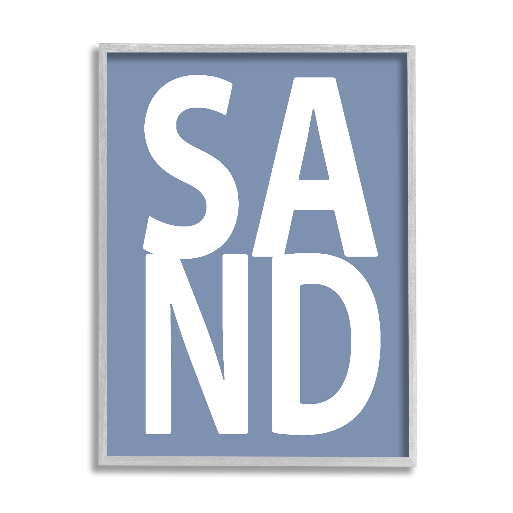 Stupell Industries Nautical Sand Phrase Nature Painting Gray Framed Art Print Wall Art, 16 x 20
