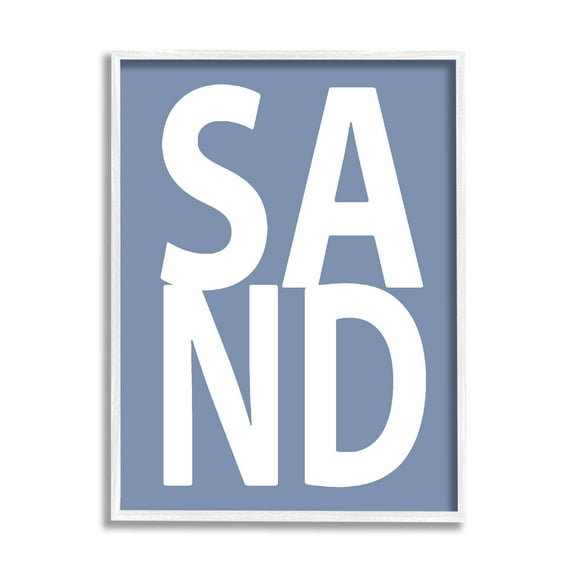 Stupell Industries Nautical Sand Phrase Nature Painting White Framed Art Print Wall Art, 24 x 30
