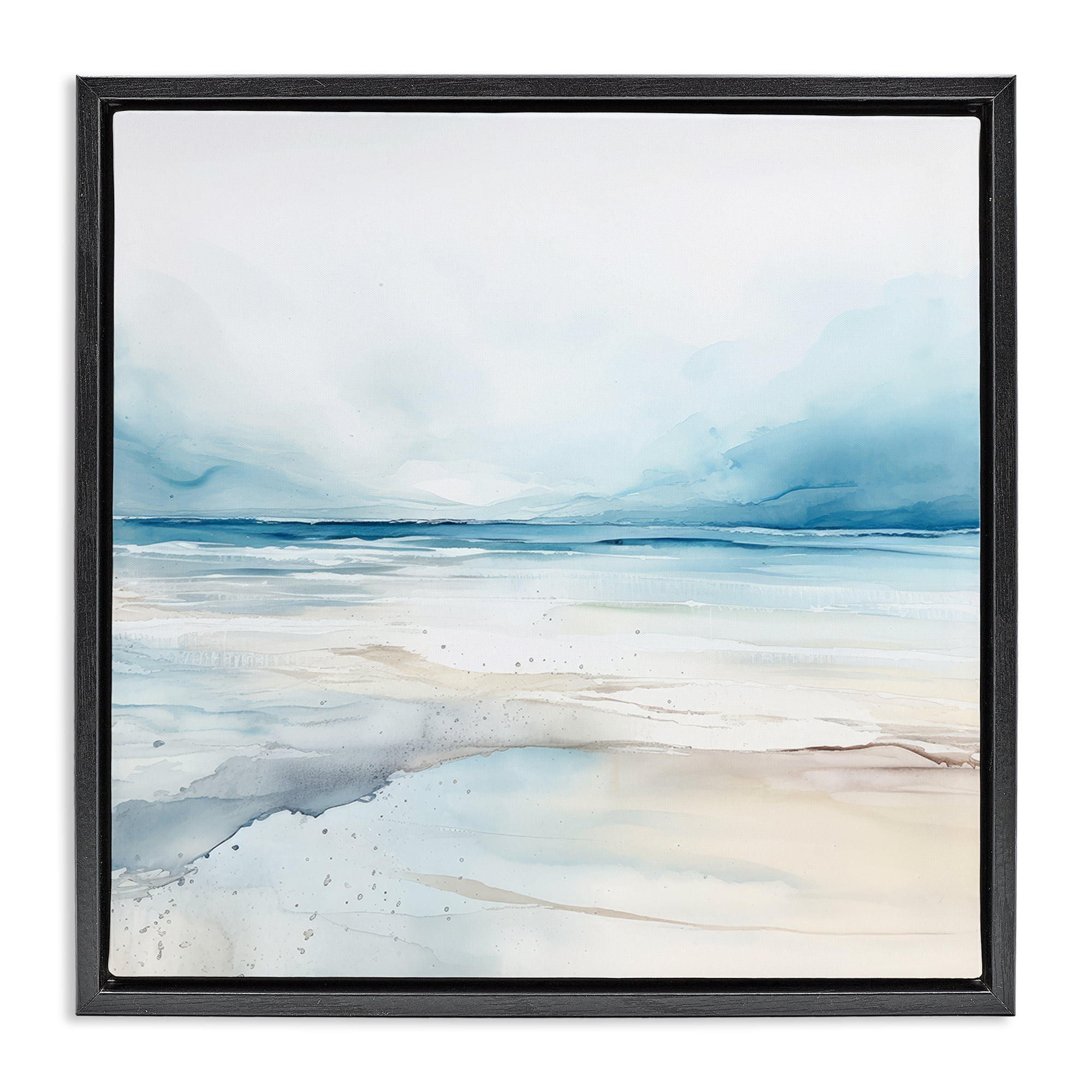 Stupell Industries Nautical Scenery Abstract Abstract Painting Black Floater Framed Canvas Art Print Wall Art, 25 x 25