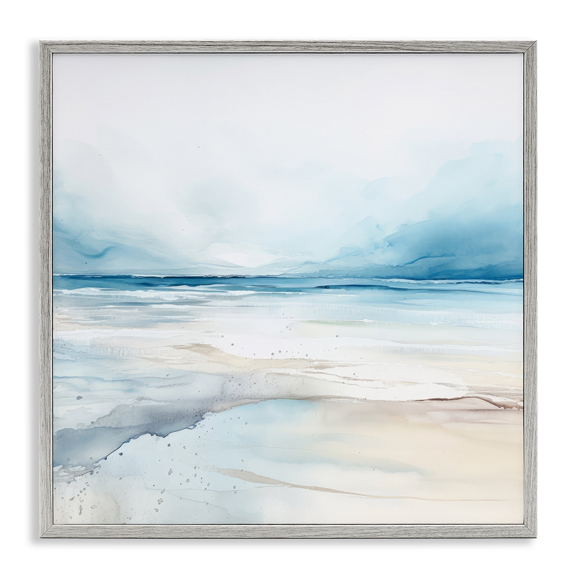 Stupell Industries Nautical Scenery Abstract Abstract Painting Gray Framed Art Print Wall Art, 17 x 17