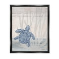 thumbnail image 1 of Stupell Industries Nautical Sea Turtle Patterned Stripes Graphic Art Jet Black Floating Framed Canvas Print Wall Art, Design by Katie Doucette, 1 of 8