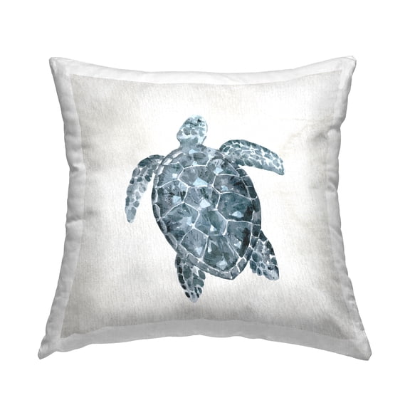 Stupell Industries Nautical Sea Turtle Swimming Aquatic Animal Design by Kim Allen Throw Pillow