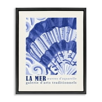 Stupell Industries Nautical Shell Gallery Show Nautical & Beach Painting Black Floater Framed Canvas Art Print Wall Art, 17 x 21