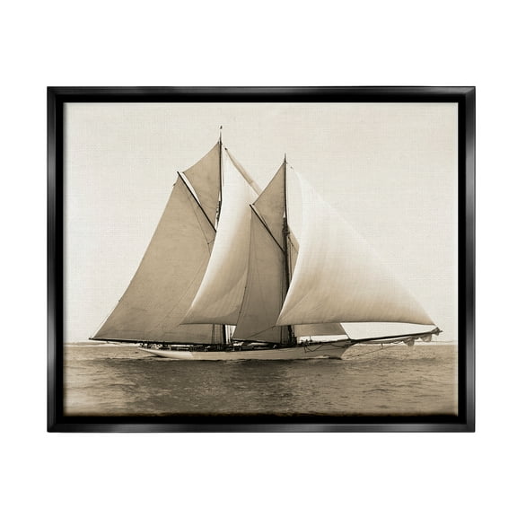Stupell Industries Nautical Ship Photography Transportation Photography Black Floater Framed Art Print Wall Art, 21 x 17