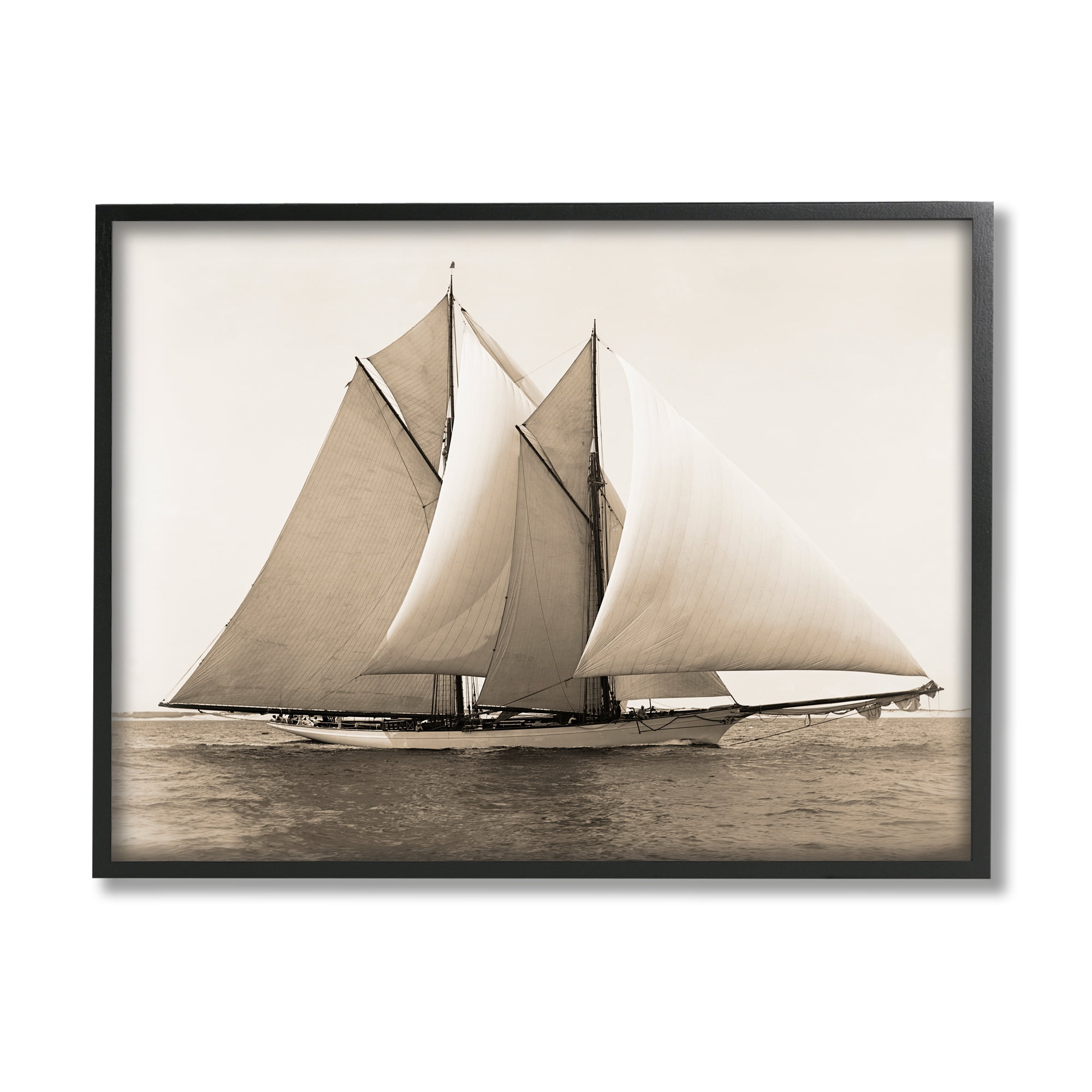 Stupell Industries Nautical Ship Photography Transportation Photography Black Framed Art Print Wall Art, 14 x 11