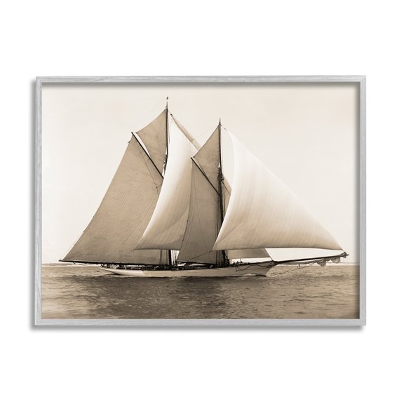 Stupell Industries Nautical Ship Photography Transportation Photography Gray Framed Art Print Wall Art, 14 x 11