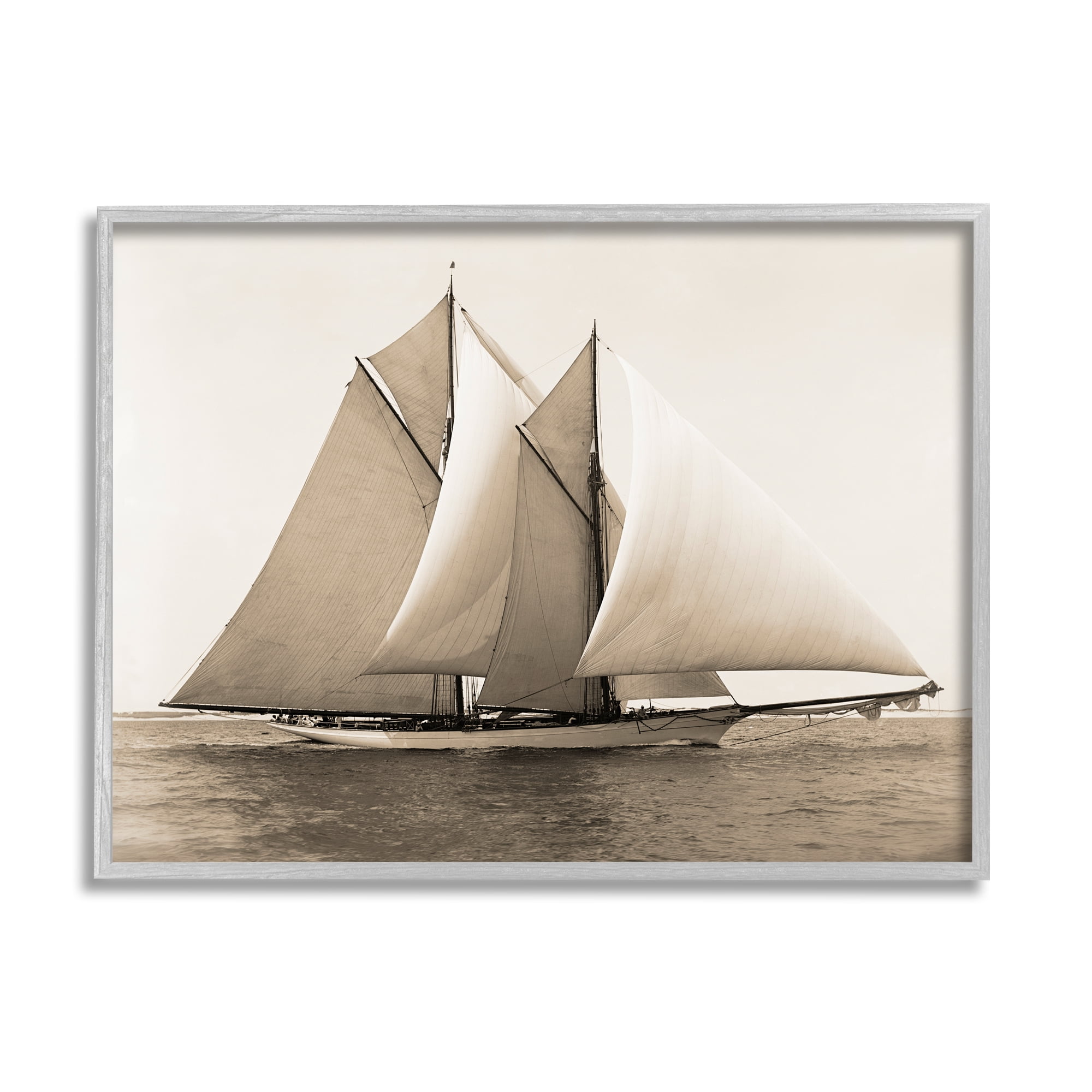 Stupell Industries Nautical Ship Photography Transportation Photography Gray Framed Art Print Wall Art, 30 x 24