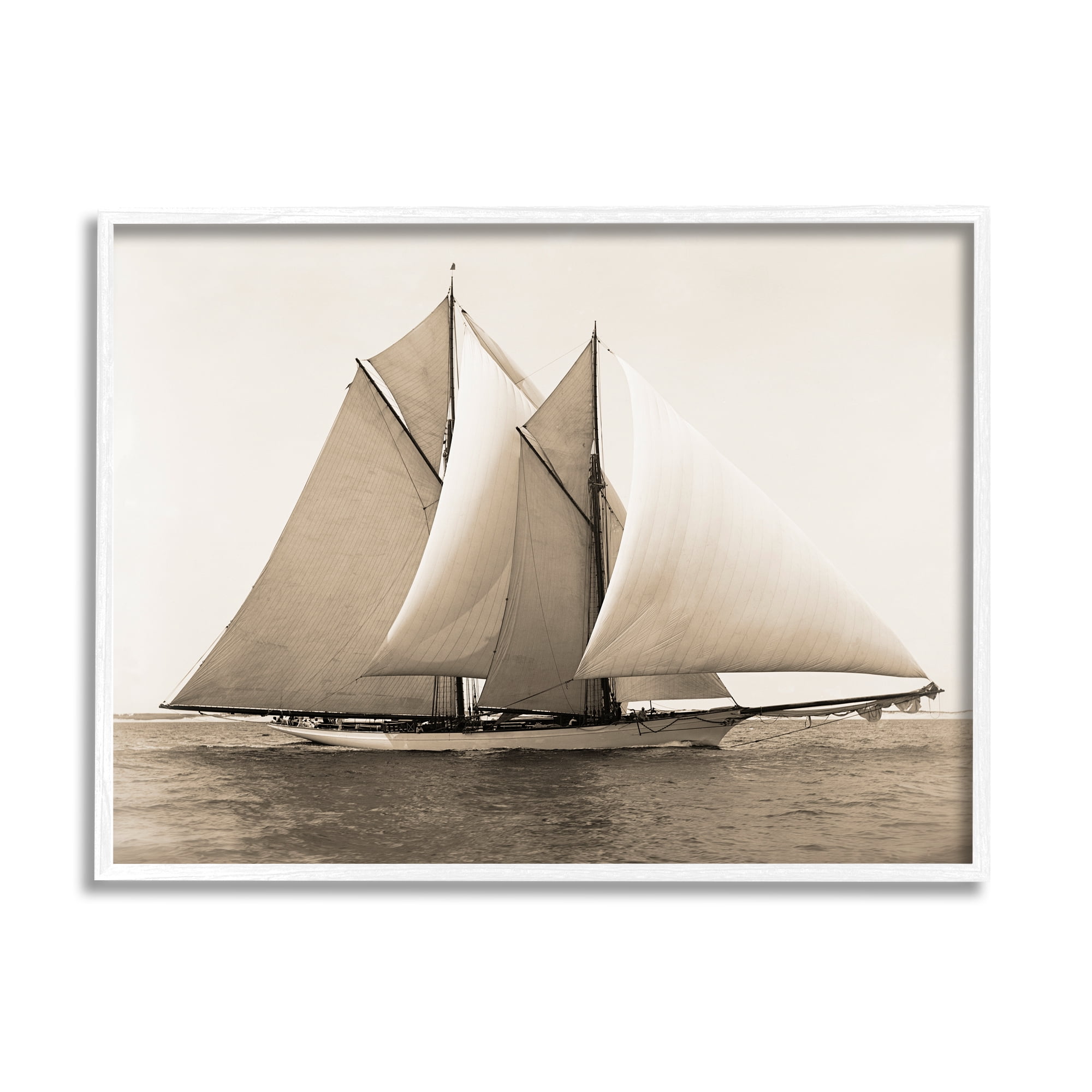 Stupell Industries Nautical Ship Photography Transportation Photography White Framed Art Print Wall Art, 14 x 11