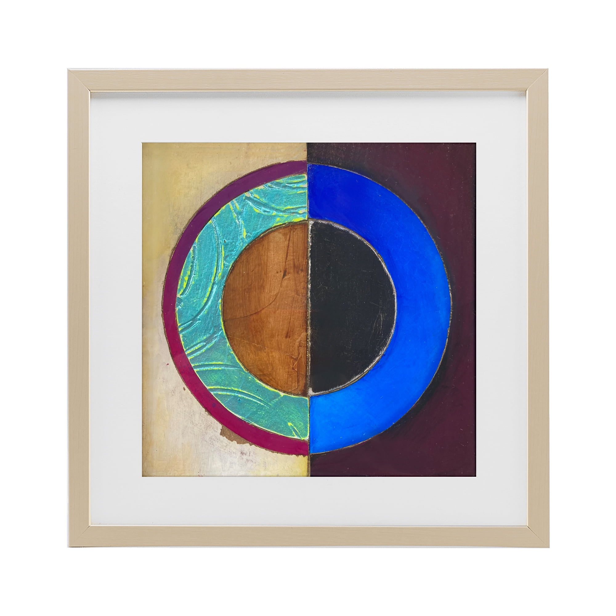 Stupell Industries Nautical Split Circle Birch Framed Print Under Glass, design by Matthew Finger
