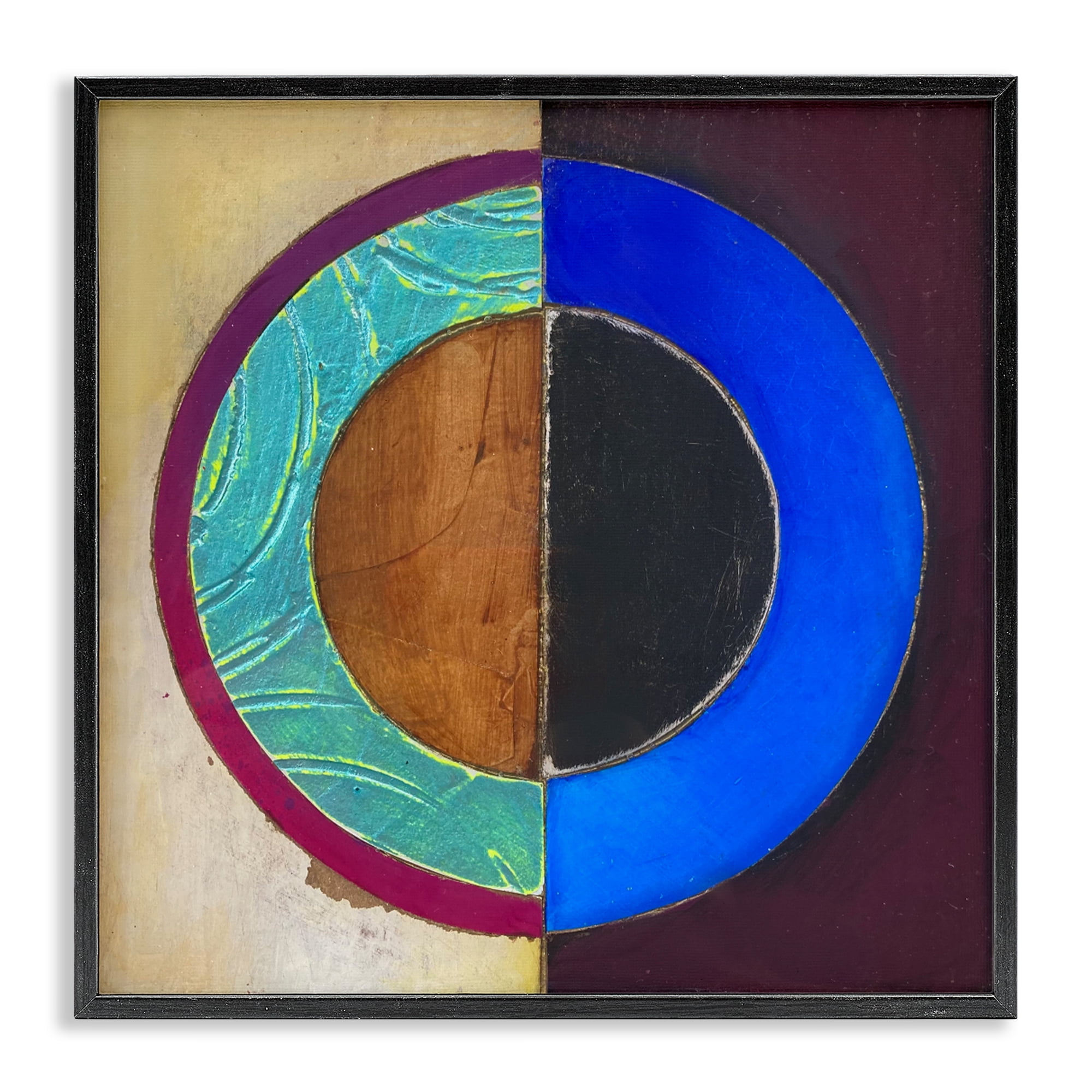 Stupell Industries Nautical Split Circle Black Framed Giclee Art, design by Matthew Finger