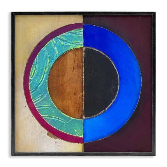 Stupell Industries Nautical Split Circle Black Framed Giclee Art, design by Matthew Finger