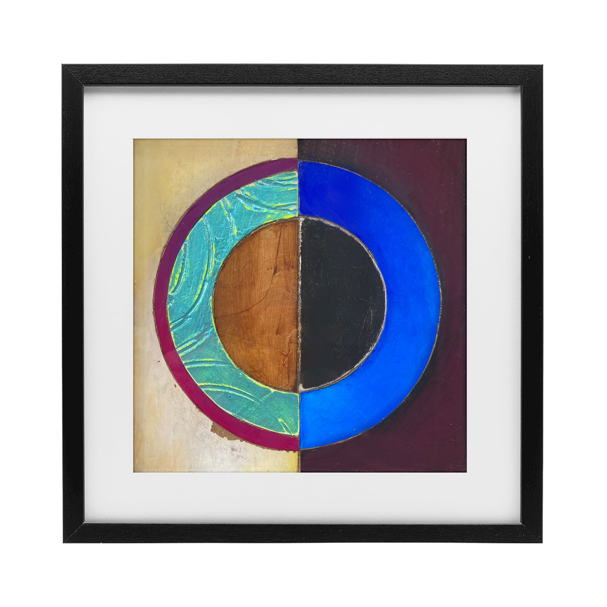 Stupell Industries Nautical Split Circle Black Framed Print Under Glass, design by Matthew Finger