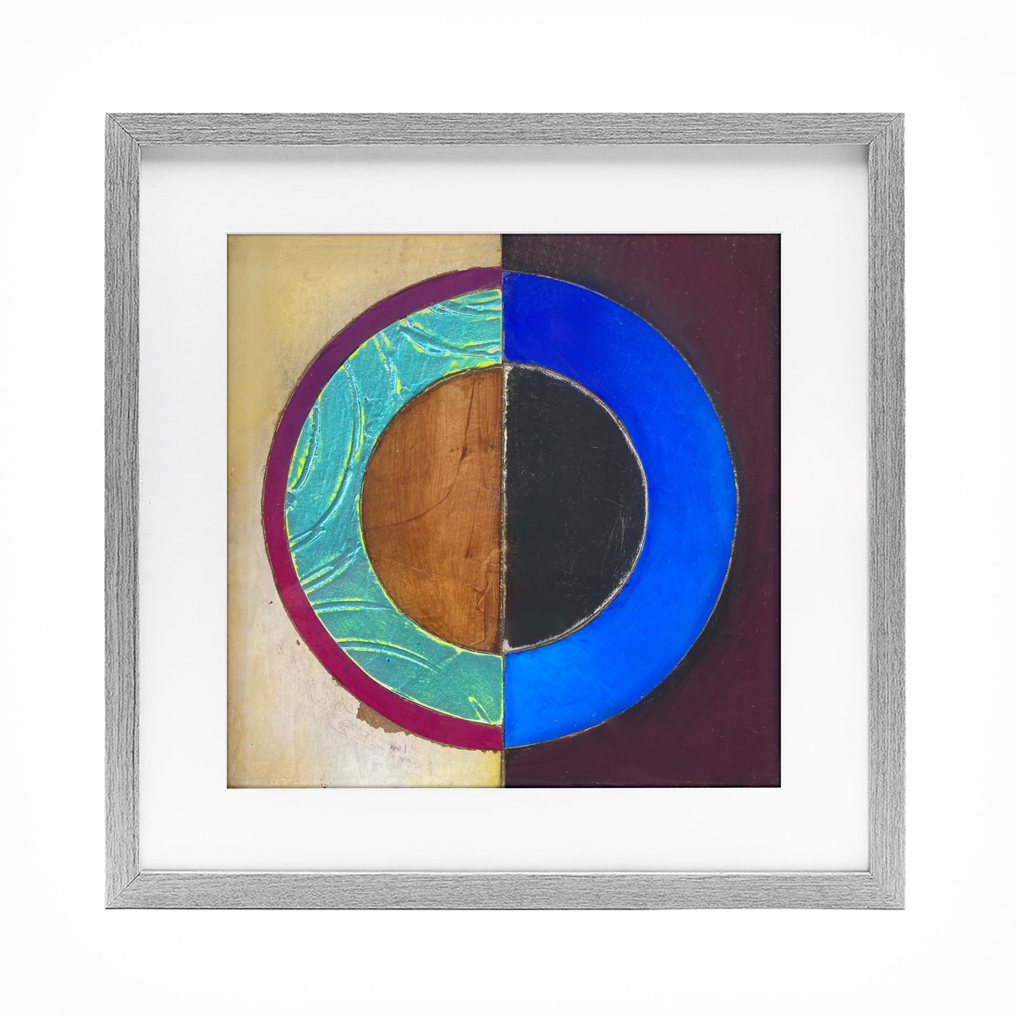 Stupell Industries Nautical Split Circle Gray Framed Print Under Glass, design by Matthew Finger