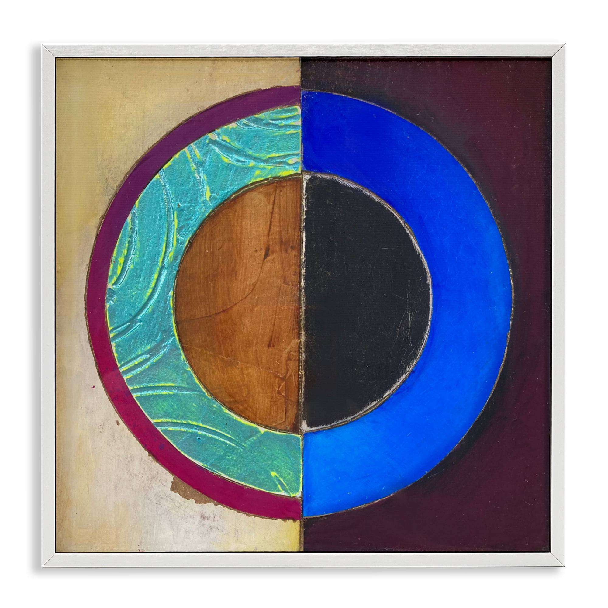 Stupell Industries Nautical Split Circle White Framed Giclee Art, design by Matthew Finger