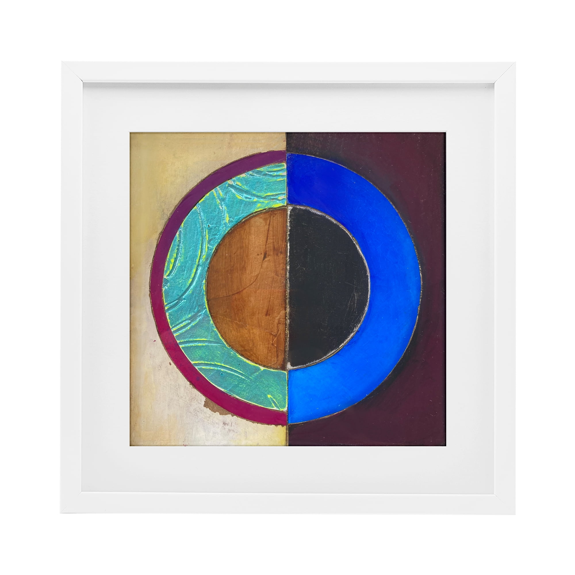 Stupell Industries Nautical Split Circle White Framed Print Under Glass, design by Matthew Finger