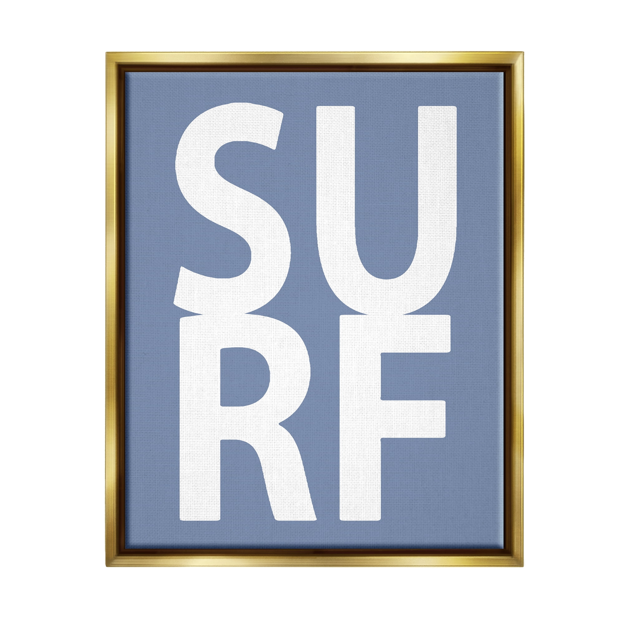 Stupell Industries Nautical Surf Text Nature Painting Gold Floater Framed Canvas Art Print Wall Art, 25 x 31