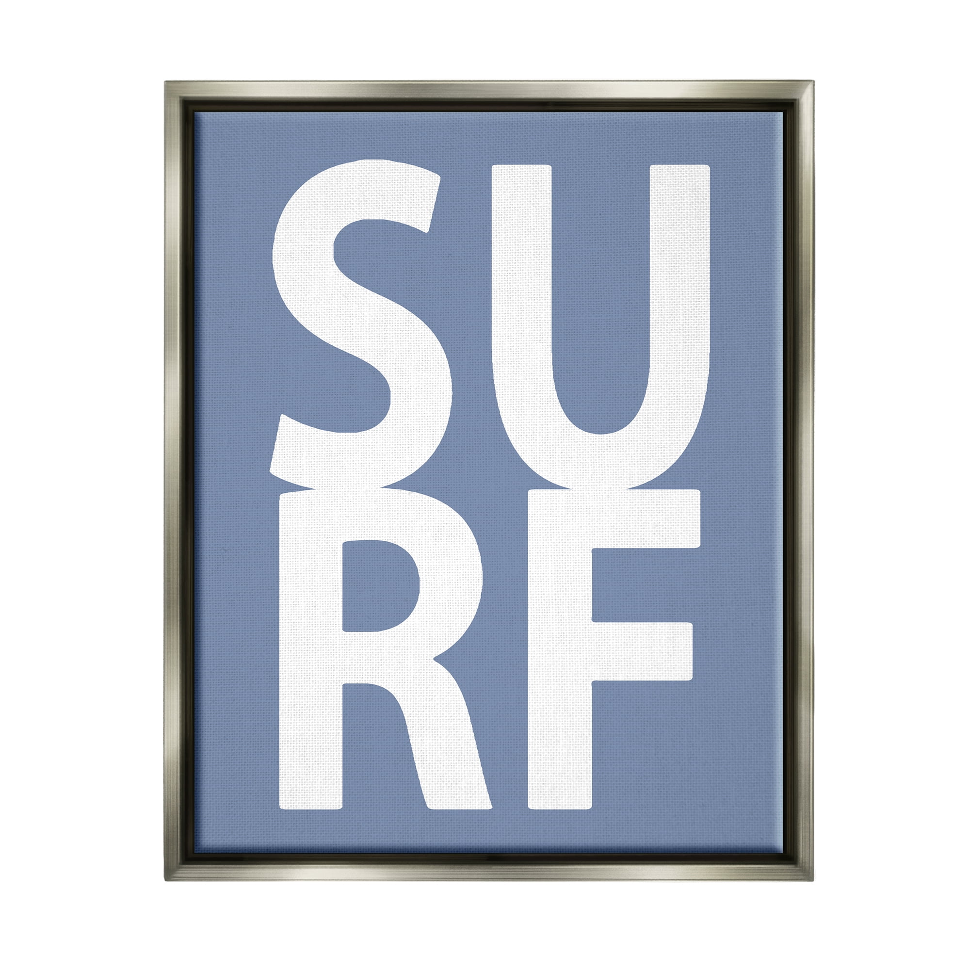 Stupell Industries Nautical Surf Text Nature Painting Gray Floater Framed Canvas Art Print Wall Art, 17 x 21